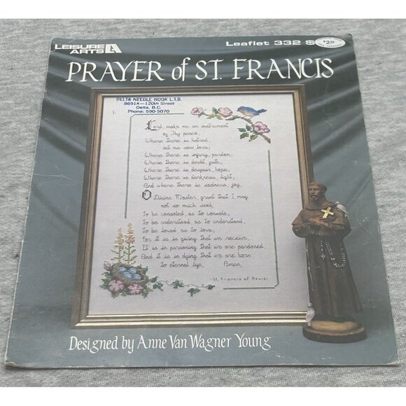 Prayer of St. Francis by Anne Van Wagner Young Leisure Arts Leaflet 332 - Picture 1 of 9